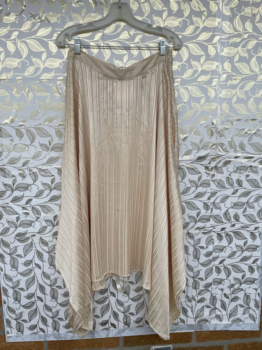 NWT Vita Grace Satin Peplum Top & Asymmetric Skirt Set S/M Champagne Luxury - Picture 3 of 13